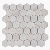 Hexagon Wooden White Honed 2 x 2 11.75 x 12